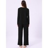 INSPIRE CHIC cheibear Women's Crewneck Soft Long Sleeve with Pocket Pajamas Set - 4 of 4