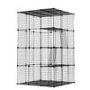 Munora 3-Tier Wire Cat Cage, 42"x42"x72" with Platforms, Ladders, and Doors (Black) - 3 of 4