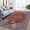 Washable Vintage Printed Rug Non Slip Low Pile Rug Soft Throw Floor Cover Foldable Indoor Carpet for Living Room Bedroom - 2 of 4