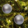 Season's Designs Christmas Tree 6" Silver Glitter Shatterproof Seamless - 2 of 2