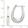 Black Bow Jewelry Elegantly Polished Puffed Oval Hoop Earrings in Sterling Silver - 1 in - 4 of 4