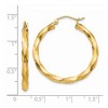 Black Bow Jewelry 3mm x 31mm Polished 14k Yellow Gold Medium Twisted Round Hoop Earrings - 4 of 4