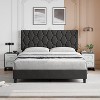 Homhougo Twin Size Platform Bed Frame with Upholstered Headboard and Wooden Slats Support Upholstered Mattress Foundation/No Box Spring - 2 of 4