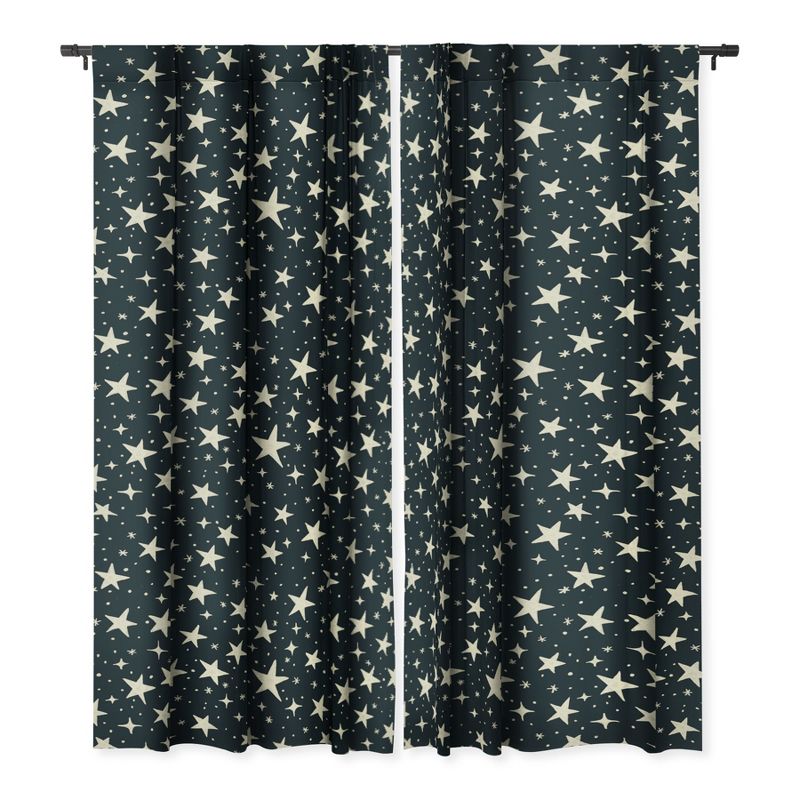 Avenie Black And White Stars Set of 2 Panel Blackout Window Curtain - Deny Designs, 1 of 5