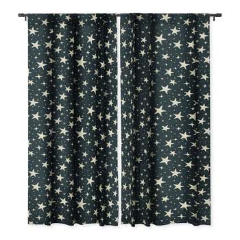 Avenie Black And White Stars Set of 2 Panel Blackout Window Curtain - Deny Designs