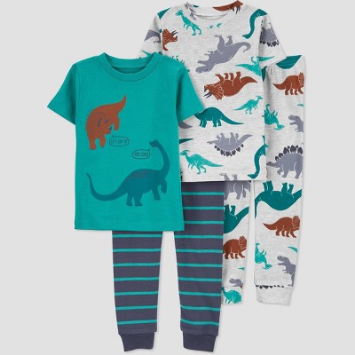 Carter's Just One You® Toddler Boys' 4pc Dino Pajama Set - Blue 