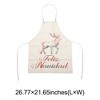 Unique Bargains Christmas Aprons Linen Beige Red Green 21.65"x26.77" 1 Pcs - 3 of 4
