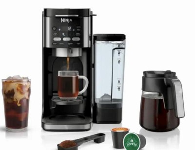 Ninja Dualbrew Hot Iced Coffee Maker cfp101 12 cup Custom Brew Strength Removable Reservoir Glass Carafe Target