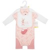 Hudson Baby Infant Girls Cotton Layette Set, Ballet Bows Bunny - 2 of 4