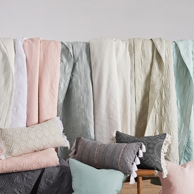 Cream Cotton King Quilt Set with Pillow Covers