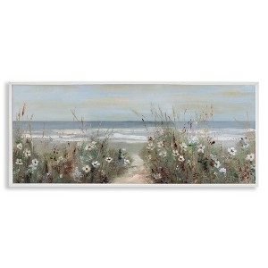Stupell Industries Wildflower Coastline Beach Path Framed Giclee Art - 1 of 4