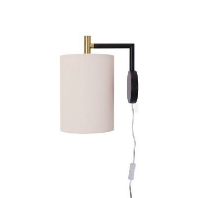 LED Fabric Lantern Sconce Wall Light Black - Project 62™