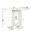 Gulches Modern Console Table, Geometric Base with Gold Decor, Faux Marble White, 40", Narrow Entryway/Sofa Table - 4 of 4