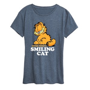 Women's - Garfield - Never Trust Smiling Cat Short Sleeve Graphic T-Shirt - 1 of 4