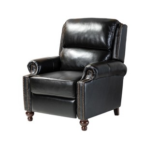 Elisabete Modern Wingback Genuine Leather Recliner with Vintage Nail Head Trim for Living Room and Bedroom| ART OF LIVING DESIGNS - 1 of 4