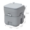 SEVOBAL Toilet Seats Dual-Handle Portable Outdoor Toilet With Leak-Proof Design And Large-Capacity Water Tank, Grey, 13.80"*16.30"*16.90" - 4 of 4