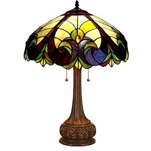 Chloe Lighting LIAISON Victorian 2 Light Table Lamp 18 Shade - 1 of 2