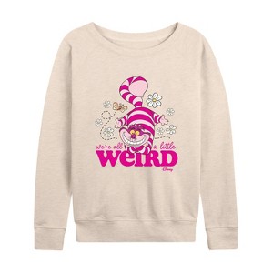 Women's - Disney - Alice in Wonderland Lightweight French Terry Wide Neck Long Sleeve Shirt - 1 of 4