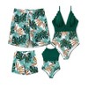 PATPAT Family Matching Mommy and Me Swimsuit One Piece Leaves Printed V Neck Swimwear Set Swim Trunks Shorts - 2 of 4