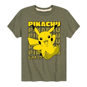 Boys' - Pokémon - Pikachu Electric Type Stacked Kanji Short Sleeve Graphic T-Shirt - 1 of 4