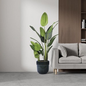 Chic Crate 3‑Piece Ceramic Flowerpot Set with Drainage – Modern Planters for Patio, Garden & Indoor Windowsills - 1 of 4