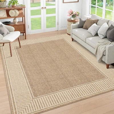 Modern Striped Area Rugs Washable Soft Rug for Living Room Thin Low Pile Non Slip Stain Resistant Carpet for Bedroom Office Farmhouse