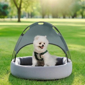 Aortzio 24.5"H Outdoor Pet bed,Elevated Dog Bed with Sunshade - 1 of 4