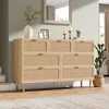 Rattan 7-Drawer Dresser for Bedroom - 53.9" Wooden Chest of Drawers w/Metal Handles, Multi-Functional TV Stand & Storage Organizer - 2 of 4