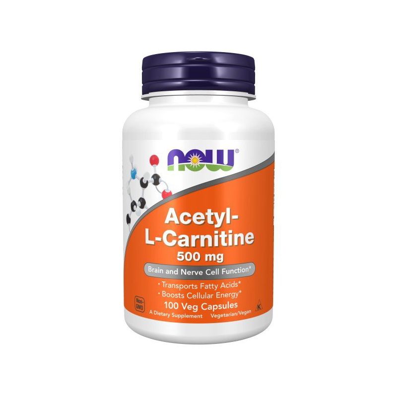 Now Foods Acetyl-L-Carnitine 500mg  -  100 Capsule, 1 of 4