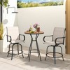 Tangkula Outdoor Swivel Bar Stool Set of 2 w/Breathable Fabric and Heavy Duty Metal Frame - 2 of 4