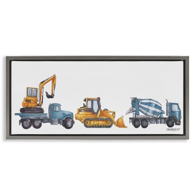 Stupell Industries Construction Vehicles Driving Illustration, 25" x 11"