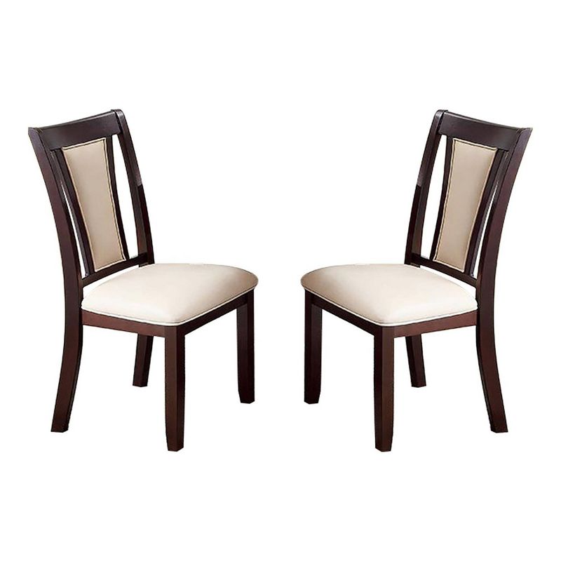 2pk Nelson Faux Leather Panel Back Side Chairs Dark Cherry/Ivory - HOMES: Inside + Out, 1 of 6