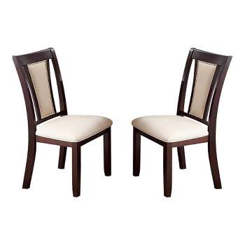 2pk Nelson Faux Leather Panel Back Side Chairs Dark Cherry/Ivory - HOMES: Inside + Out