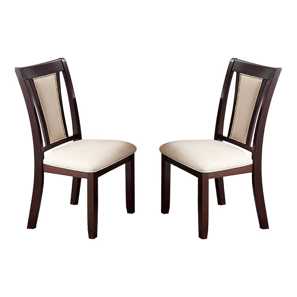 2pk Nelson Faux Leather Panel Back Side Chairs Dark Cherry/Ivory - HOMES: Inside + Out -  86047994