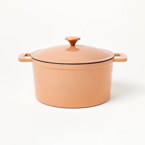 FOOD NETWORK CAST IRON ENAMEL POT DUTCH OVEN 3.5 QT ORANGE