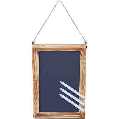 Juvale 3-Pack Hanging Chalkboard Signs Blackboard Black Board with White Chalk Sticks 7 x 10 In