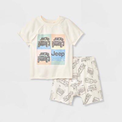 Image of Toddler Boys' Jeep Top and Bottom Set - White 12M