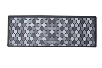 J&V TEXTILES 20" x 55" Oversized Cushioned Anti-Fatigue Kitchen Runner Mat (Black)