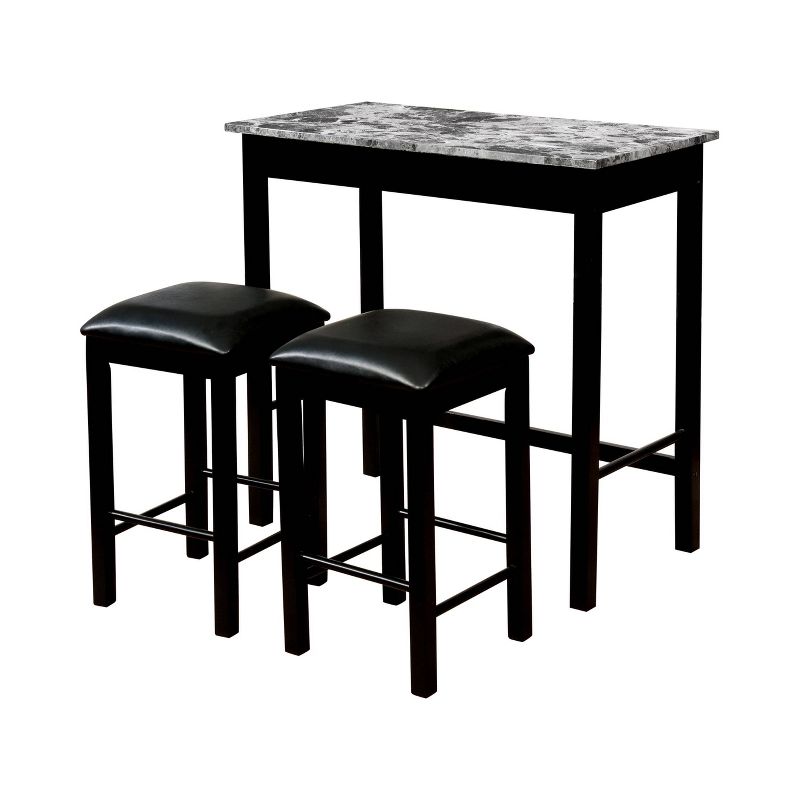 3pc Granza Counter Height Dining Table Set Gray/Black - miBasics, 1 of 7