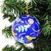 Slickblue Handcrafted Set of 2 Papier-Mâché Ornaments – Whimsical Bird & Animal Designs, 3" with Tassel Loops - 2 of 4