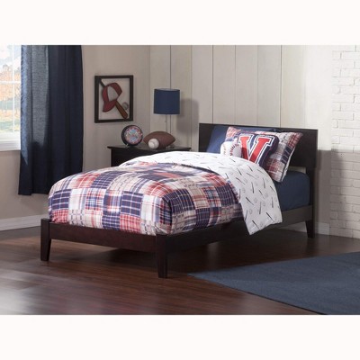 AFI Furnishings Orlando Twin Extra Long Traditional Bed with Open Footboard and Turbo Charger in Espresso