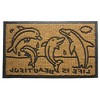HomeRoots 18" X 30" Brown and Black Rubber And Coir Dolphin Life is Beautiful Outdoor Door Mat - 4 of 4