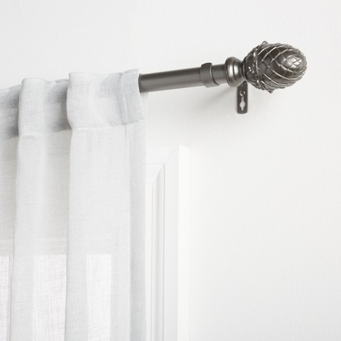 Exclusive Home Acorn 1 Curtain Rod And Coordinating Finial Set, Gunmetal,  Adjustable 36-72 : Target
