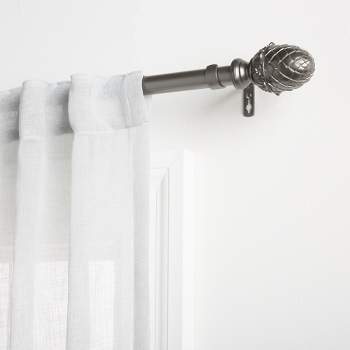 Exclusive Home Acorn 1" Curtain Rod and Coordinating Finial Set