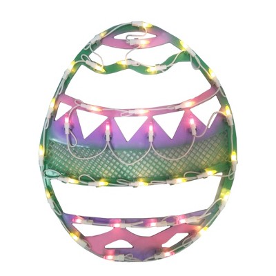 Northlight 17" Pastel Colored Lighted Easter Egg Spring Window Silhouette Decor