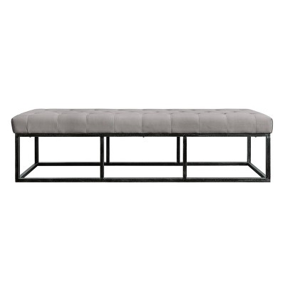 Danes Tufted Bench with Iron Legs - Finch
