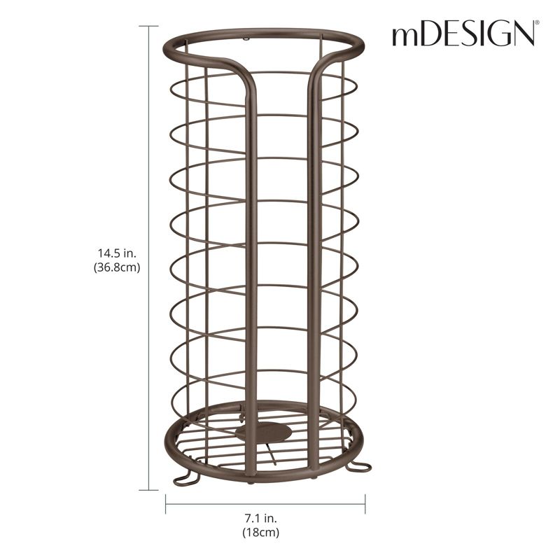 mDesign Metal Toilet Paper Holder Stand, Freestanding 3 Roll Reserve, 2 of 6