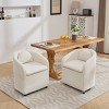 Set of 1 Fabric Chenille Upholstered Dining Armchair,Swivel Dining Chair with Universal Wheels,Curved Back Kitchen Dining Room Chair-Coolbibila - 2 of 4