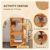 Large Cat House for 1-3 Cats on Wheels Wooden Catio Enclosure Orange - 4 of 4