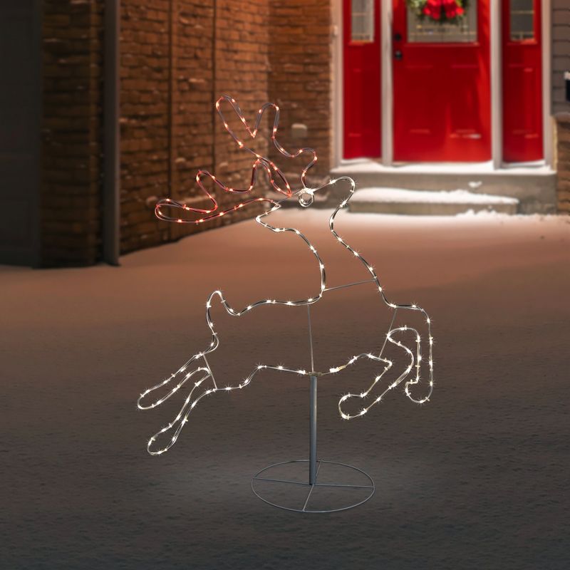 Northlight 36" Lighted Running Reindeer Silhouette Outdoor Christmas Decor, 2 of 8
